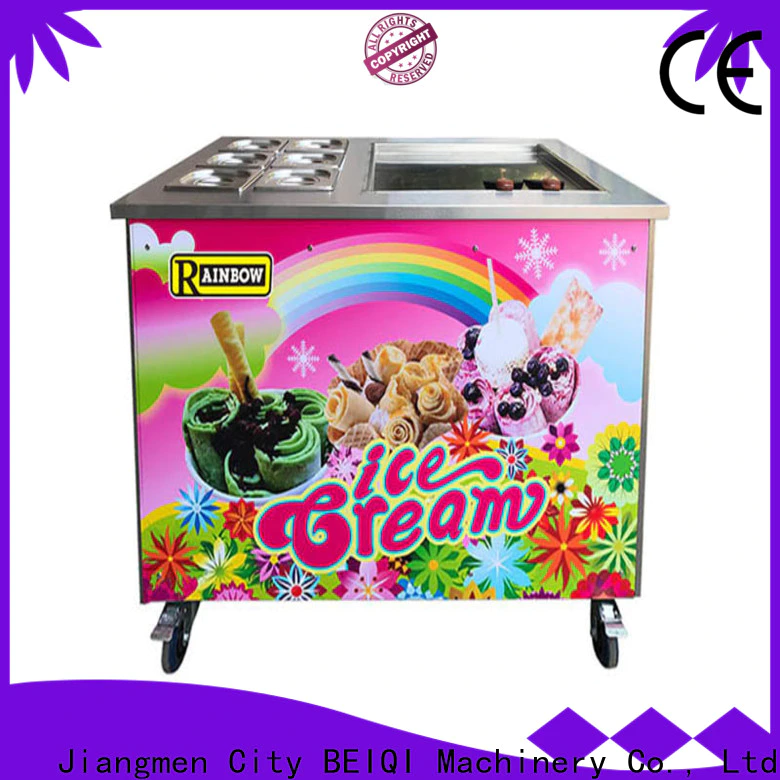 BEIQI Double Pan Fried Ice Cream making Machine free sample Snack food factory