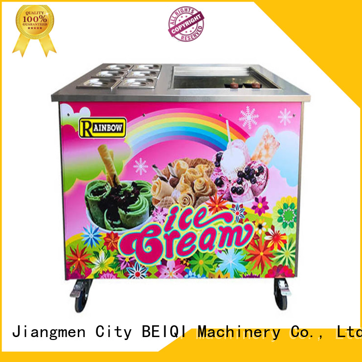 BEIQI Double Pan Fried Ice Cream Maker OEM For dinning hall