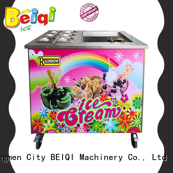 BEIQI Double Pan Fried Ice Cream Machine ODM For dinning hall