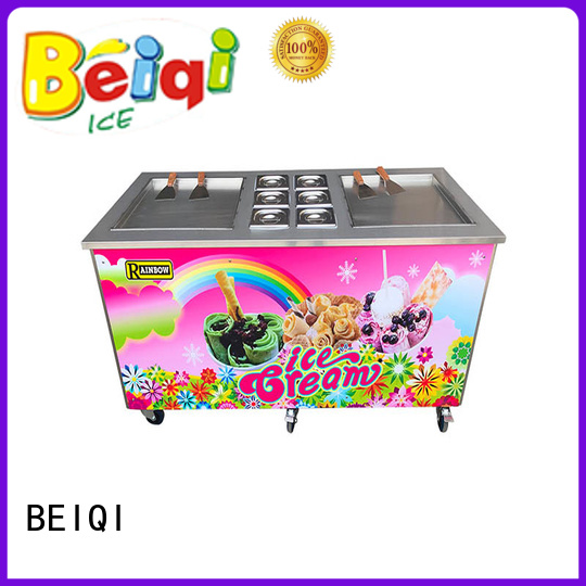 BEIQI Double Pan Fried Ice Cream making Machine supplier For Restaurant