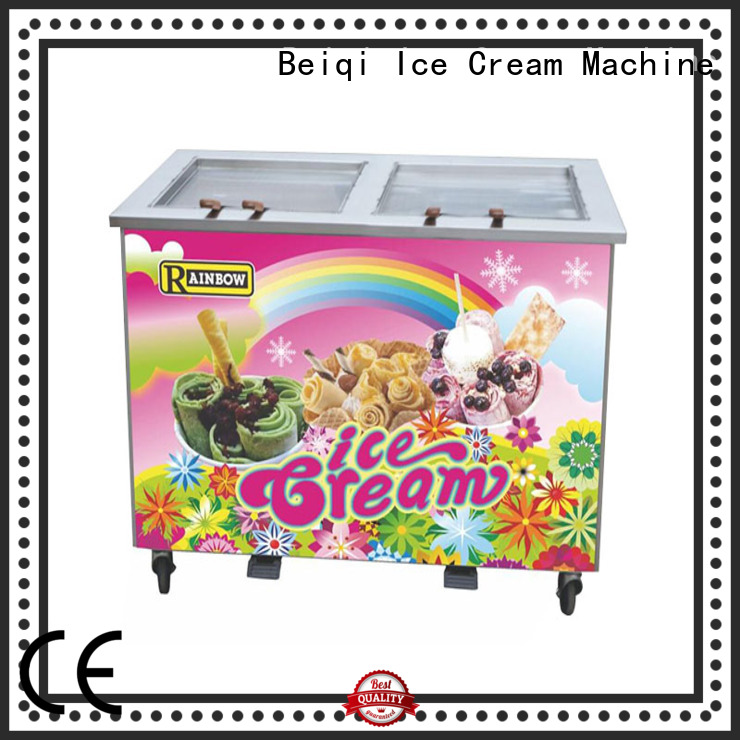 BEIQI Double Pan Fried Ice Cream Machine supplier For Restaurant
