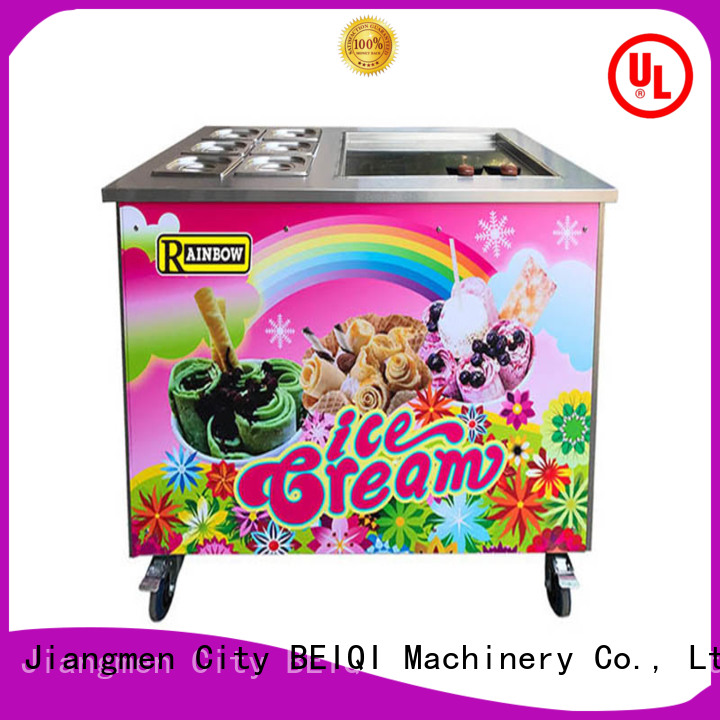 BEIQI Double Pan Fried Ice Cream making Machine OEM Snack food factory