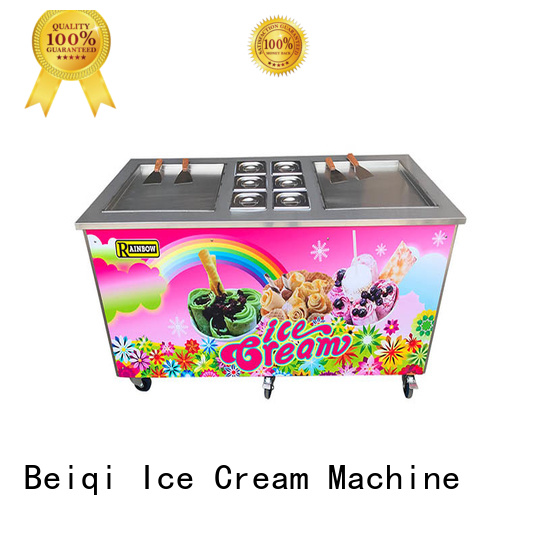 BEIQI Double Pan Fried Ice Cream making Machine bulk production For commercial
