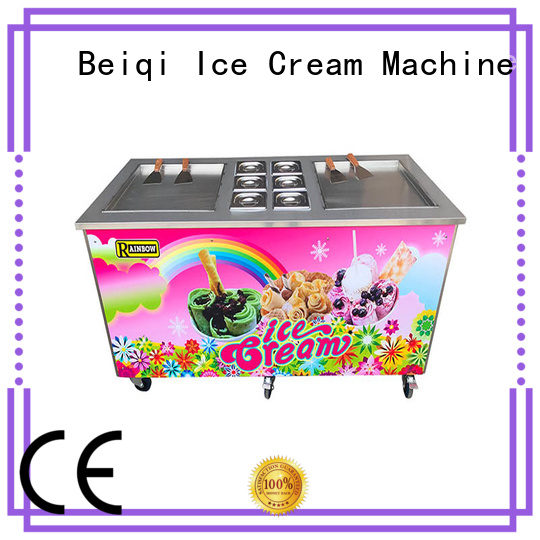 BEIQI Double Pan Fried Ice Cream Machine free sample For commercial