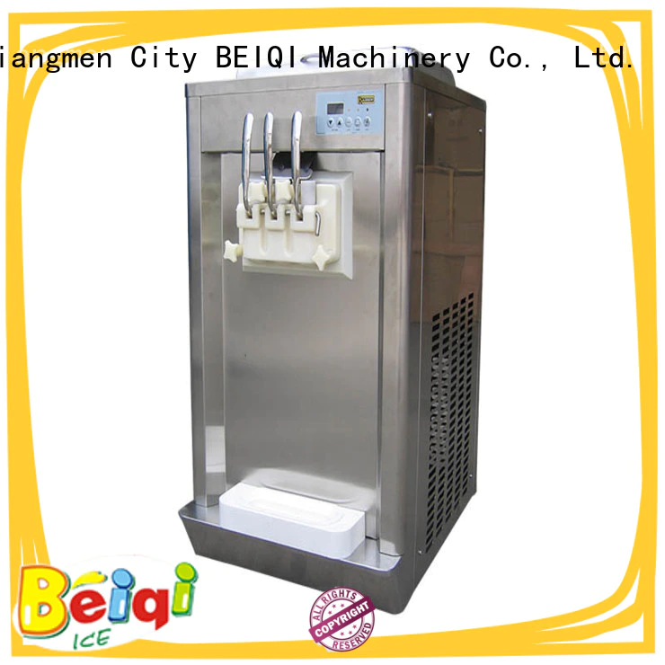 BEIQI portable Three flavors Soft Ice Cream Machine silver Frozen food factory