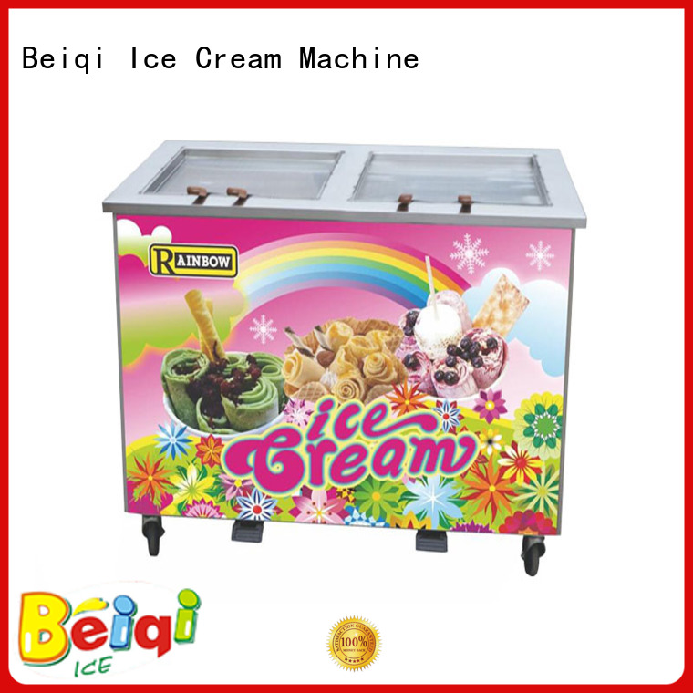 funky Fried Ice Cream Machine Double Pan for wholesale For dinning hall