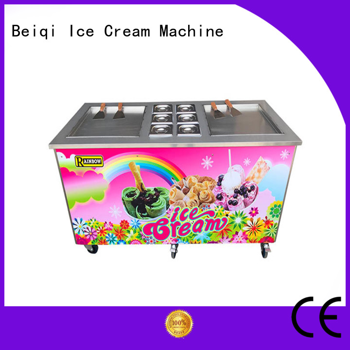 BEIQI Double Pan Fried Ice Cream Maker supplier For dinning hall